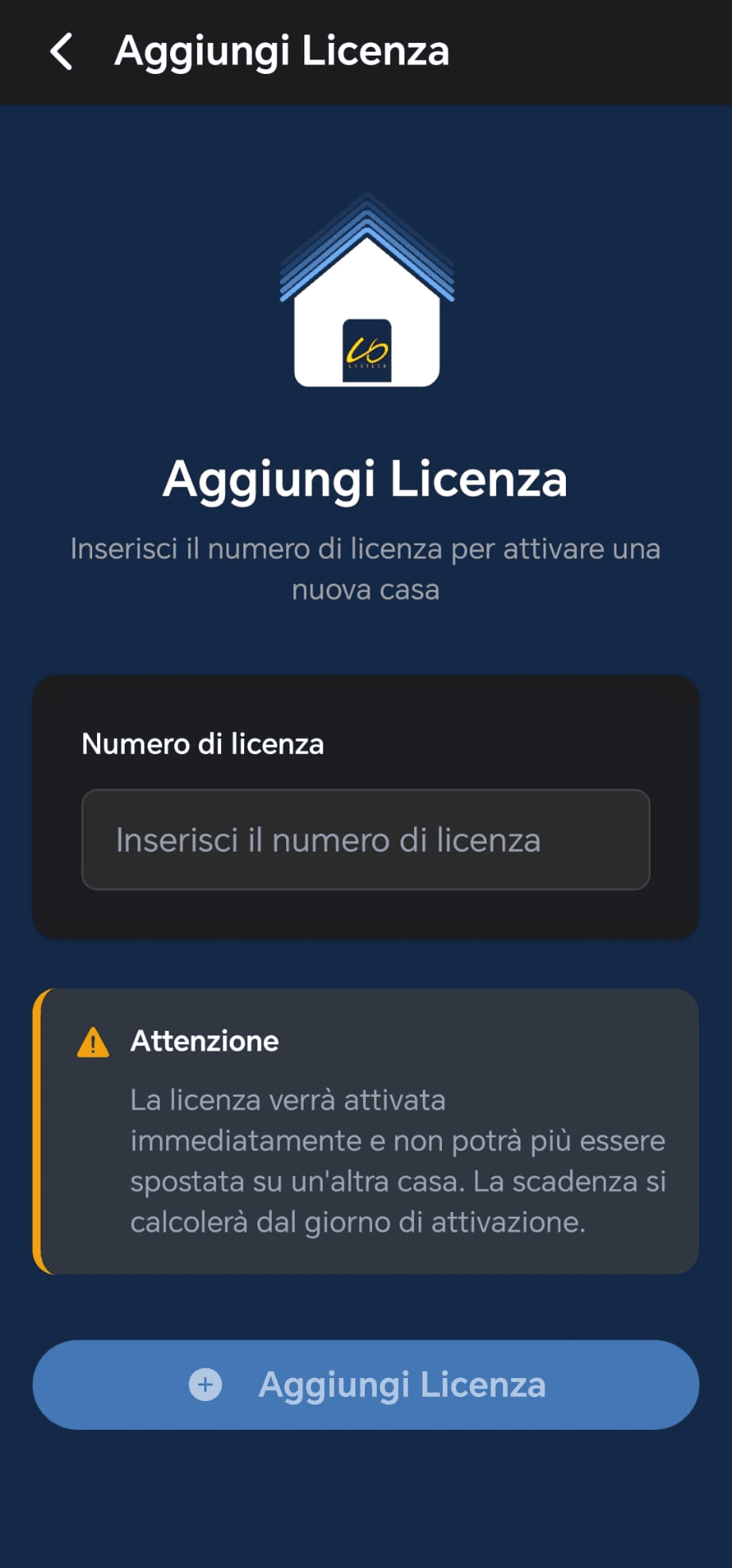 Aggiunta licenza